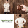 Smooth Viking Leather Belt with Brass with antiqued finish Buckle and Chape