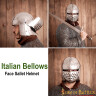 Medieval Italian Bellows Face Sallet Helmet with Padded Liner
