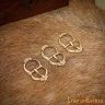 3pcs Late Medieval Double Loop Brass Buckle 27x50mm