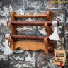 Wandhalter de Luxe für zwei Schwerter aus Massivholz 38x30cm