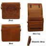 Leather laptop shoulder bag 31x36cm, Celtic Viking Urban Messenger Bag