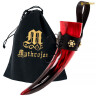 400ml Red Witch Drinking Horn with Leather Holder, Premium Quality