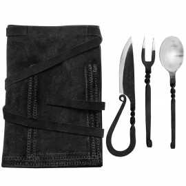 Medieval Hand Forged Cutlery Set with Sheath