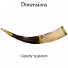 400ml Medieval Princely Drinking Horn with Pure Brass Details
