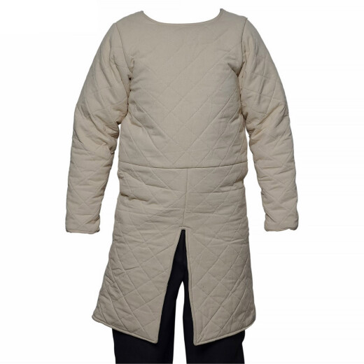 Classic Medieval Padded Long Gambeson with Long Sleeves
