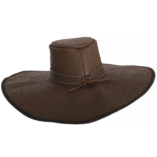 Leather Hat Alatriste from Embossed Leather