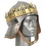 Helmet King Richard I of England de Luxe - M or L; 1.5mm Gauge 16, Inner liner: leather liner (so called parachute)