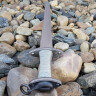 Spatha Dagobert, Frankish-Germanic sword, class B - natural leather color (not dyed), brushed, matt finish, blunted (approx. 3 mm)