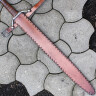 Keltský krátký meč Morcant, Třída B - hnědá kůže kartáčovaná, matná ostré (0,5-1,0 mm), nevhodné na šerm! včetně pochvy