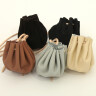 Leather pouches, 5 pieces - mix of different colors