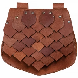 Belt pouch with dragon scales on the flap