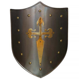 Metal shield with Brass Cross of Saint James