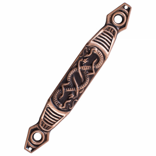 Riemendurchzug für Wikinger-Schwertscheide, Kleine Altnordische Schlangen, Bronze