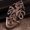 Ortblech für Wikinger-Schwertscheide, Altnordisches Schlangenmotiv, Bronze