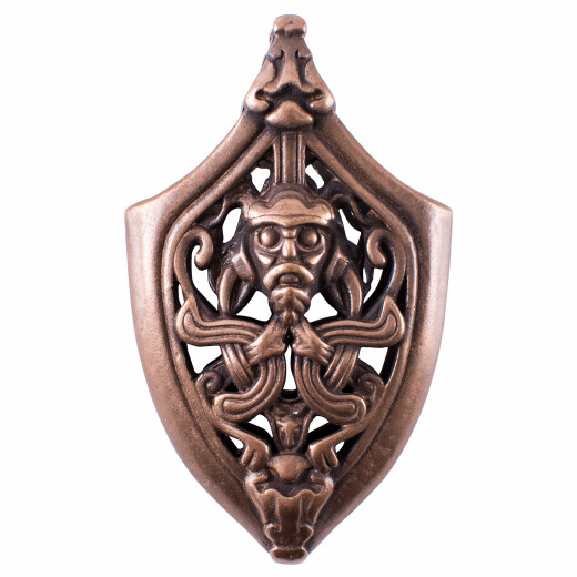 Ortblech für Wikinger-Schwertscheide Týr, Bronze