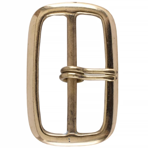 Brass Belt Buckle with two Prongs, Rectangular