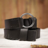 Leather sword belt with shiny ring buckle