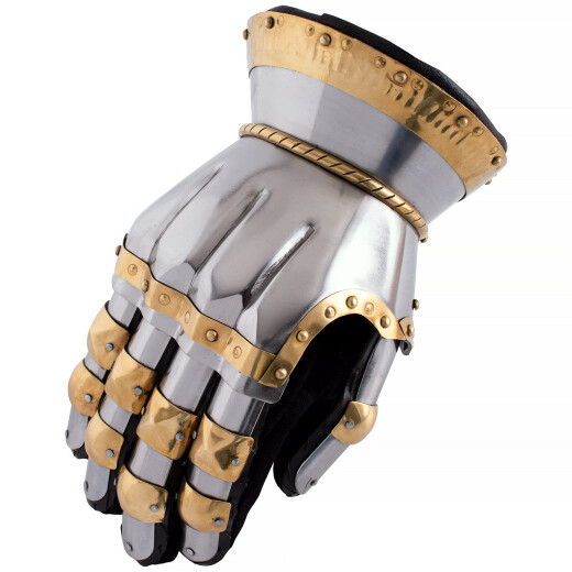 Medieval Hourglass Gauntlets Churburg, 1.2mm Steel and Brass