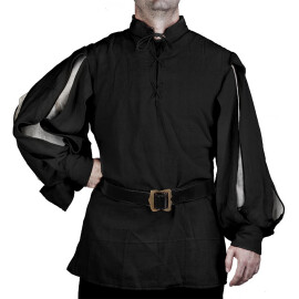 Tunic with slashed sleeves - S/M black