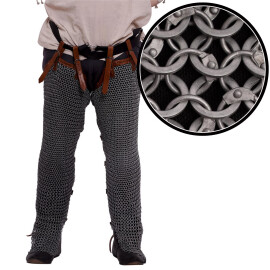 Chainmail Leggings, Medieval Chausses, Riveted, ID 10 mm, Aluminium