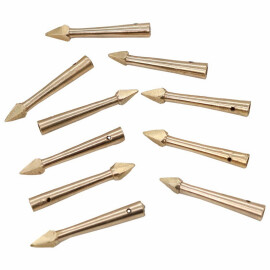 Solid Brass Aiglets with Bodkin Tips Set of 10