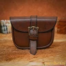 Leather Belt Pouch with Antiqued Celtic Buckle