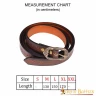 Leather Belt with Embossed Ornamental Pattern and Brass Buckle 130-170cm