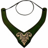 Princely Leather Necklace with Antique Brass Mount