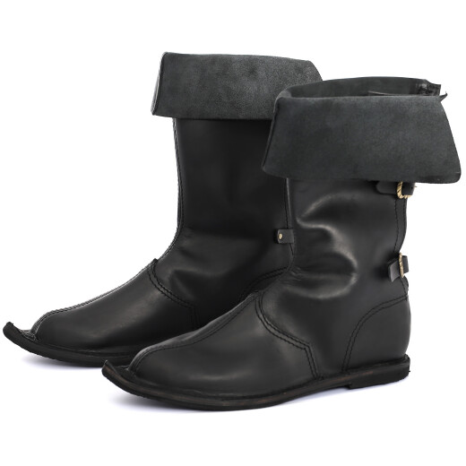 Gothic high boots with rear buckles
