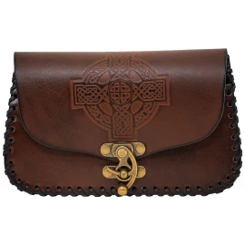 Belt Bag with Embossed Celtic Cross and Hook Clasp