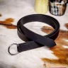 Leather Belt with Lustrous Ring Buckle 130-170cm