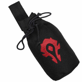 Wool Drawstring Belt Pouch  “For the Horde” 20x16 cm