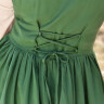 Středověké šaty bez rukávů Lene, šaty na ramínka, zelená