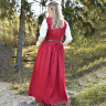 Středověké šaty bez rukávů Lene, šaty na ramínka, červená
