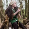 Medieval Braided Tunic Ailrik for Children, short-sleeved, green