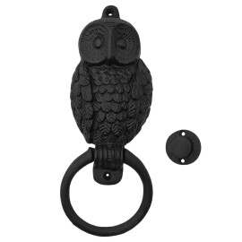 Owl Door Knocker from solid cast steel, 24 cm