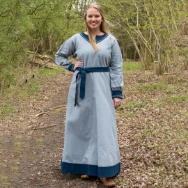 Wikinger Kleid Jona, blaugrau/blau - Outlet