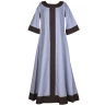 Frühmittelalterliches Kleid Isabel, blaugrau-braun