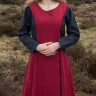 Středověký Surcot Andra - svrchní šaty bez rukávu, červená