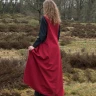 Mittelalterliches Überkleid, Ärmelloser Surcot Andra, rot