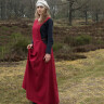Středověký Surcot Andra - svrchní šaty bez rukávu, červená