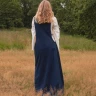 Středověký Surcot Andra - svrchní šaty bez rukávu, tmavě modrá