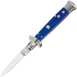 Levný vyhazovací nůž Stiletto, modrá