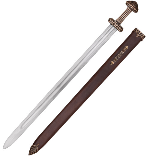Viking Sword with hilt of bronze, high carbon steel