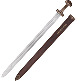 Vikinský meč s rukojetí z bronzu, vysokouhlíková ocel