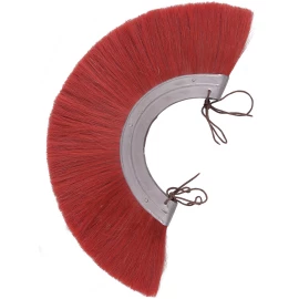 Römischer Helmbusch Crista mit Metallrahmen, rot