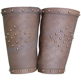 Leather greaves - fantasy (pair)