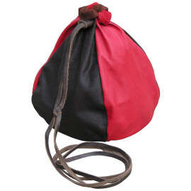 Two-coloured leather pouch 18cm