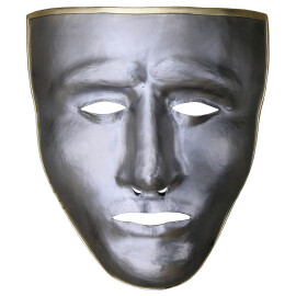 Iron face mask with brass edging