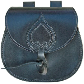 Decorated belt pouch made of very high quality leather